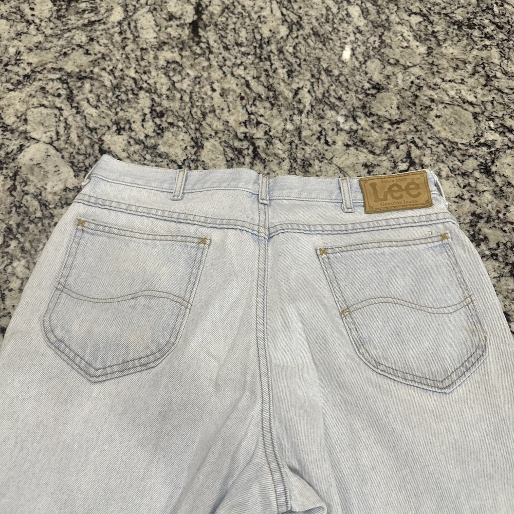 VTG 80s Mr. Lee Denim Mom Jeans Light Wash High Waist USA 32x28 - Picture 7 of 11